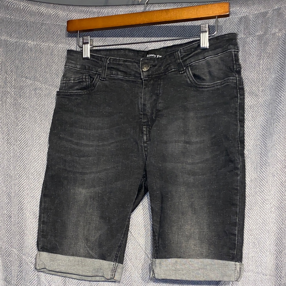 Men's Dark Gray Denim Shorts